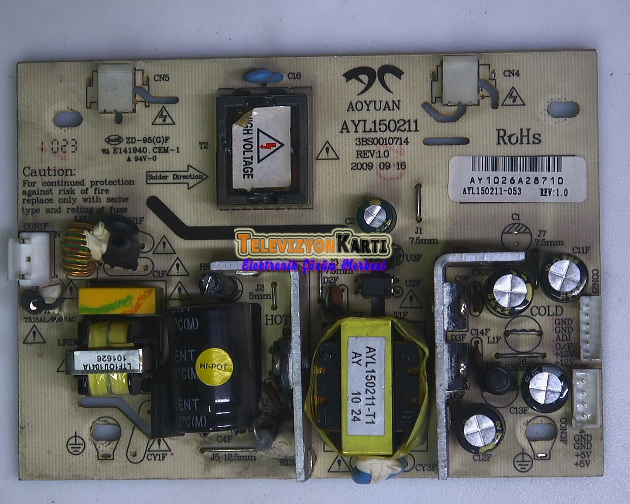 AYL150211,%203BS0010714,%20REV.1.0,%20SUNNY%20SN024LD71-S2,%20Power%20Board,%20Besleme,%20LTM185AT01-C01