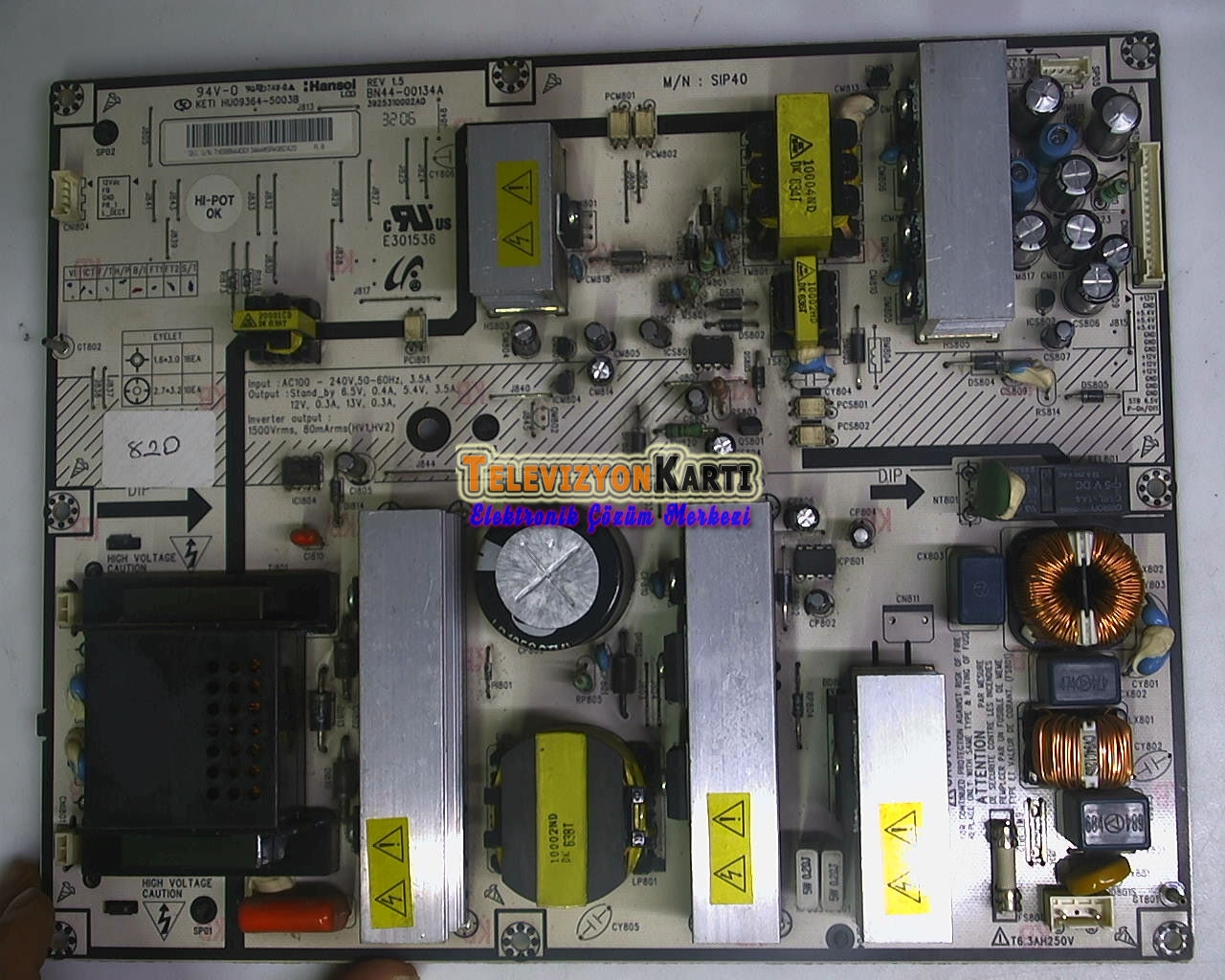 BN44-00134A,%20HU09364-5003B,%20Samsung%20LE40S61BX,%20Power%20Board,%20Besleme,%20T400XW01