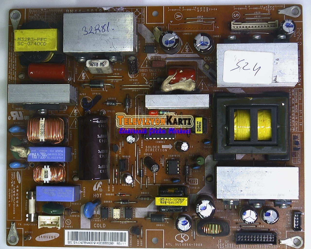 BN44-00191A,%20PSLF201502B,%20SU10054-7008,%20Samsung%20LE26S81BX1,%20Power%20Board,%20Besleme,%20V260B1-L04