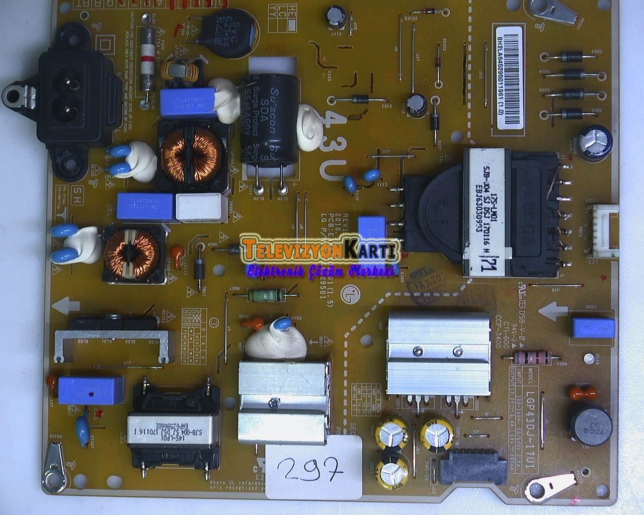 EAX67209001(1.5),%20EAY64529501,%20LGP43DJ-17U1,%20LG%2043UK6470PLC,%20Power%20Board,%20Besleme,%20HC430DGG-SLTL5