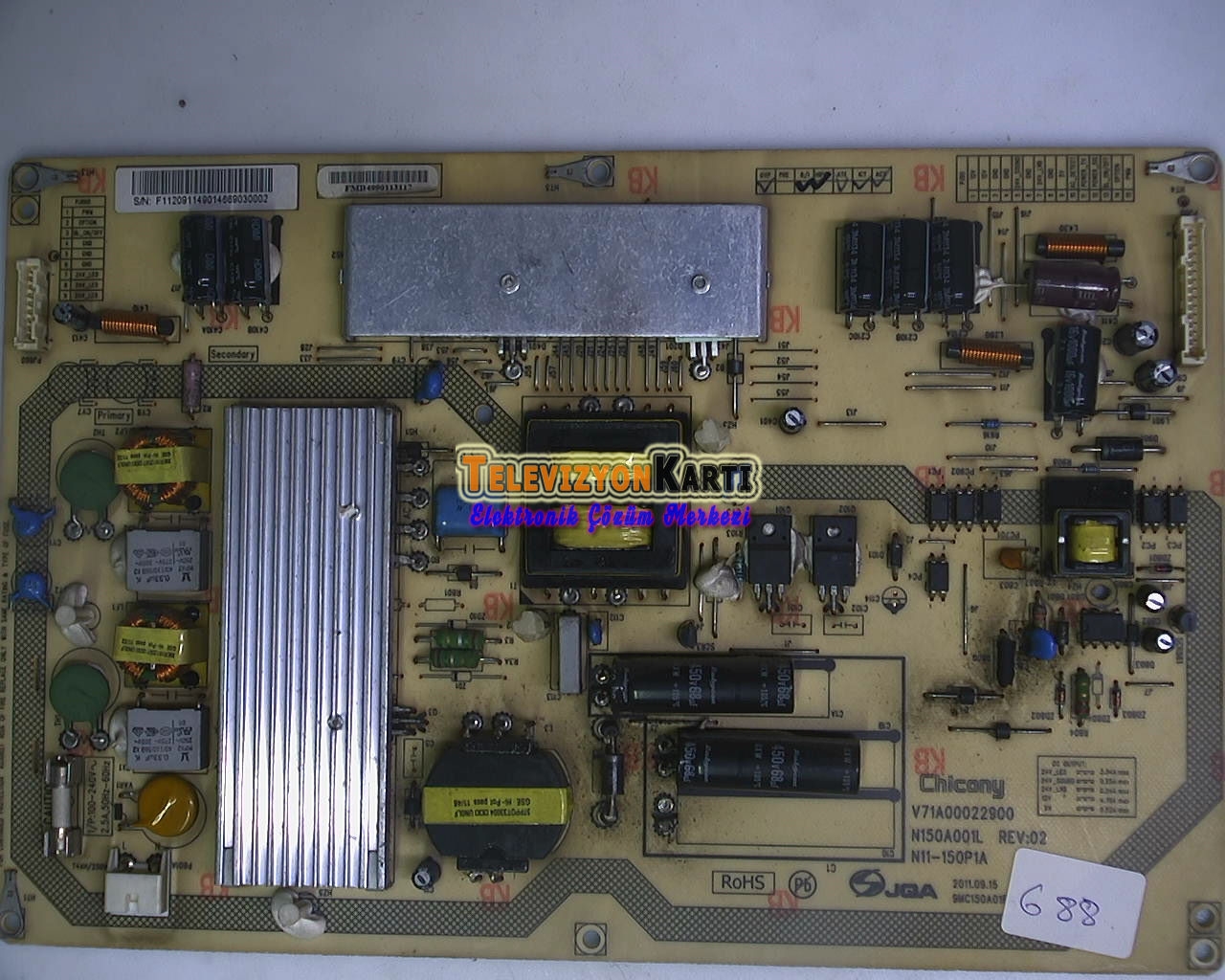 V71A00022900,%20N11-150P1A,%20N150A001L,%20REV:02,%20TOSHIBA%2040TL933,%20Power%20Board,%20Besleme,%20LTA400HV0