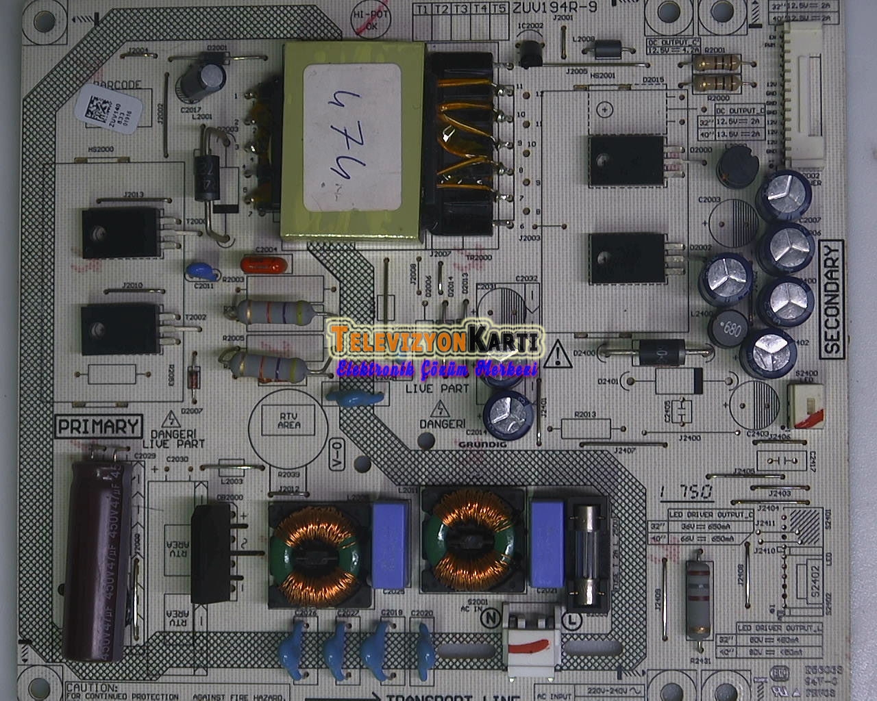 ZUV194R-9,%20ZUV140,%20Arçelik%20A32L6850%205B,%20Power%20Board,%20HV320WHB-N55